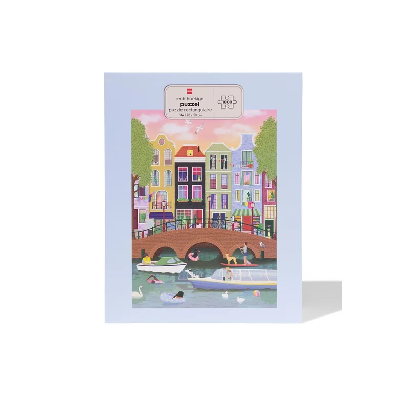 HEMA Puzzel Grachtenpanden – 1000 stukjes, 70 x 50 cm