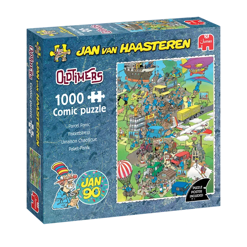 Jan van Haasteren Oldtimers Pakketstress – puzzel van 1000 stukjes
