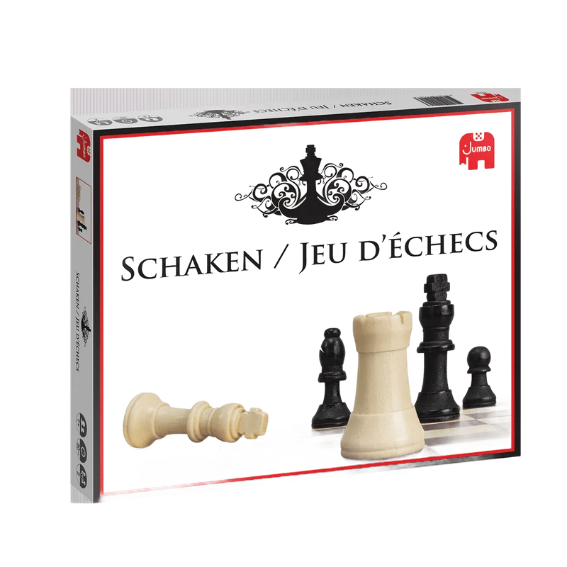 Jumbo Schaken – schaakspel met houten stukken voor 2 spelers