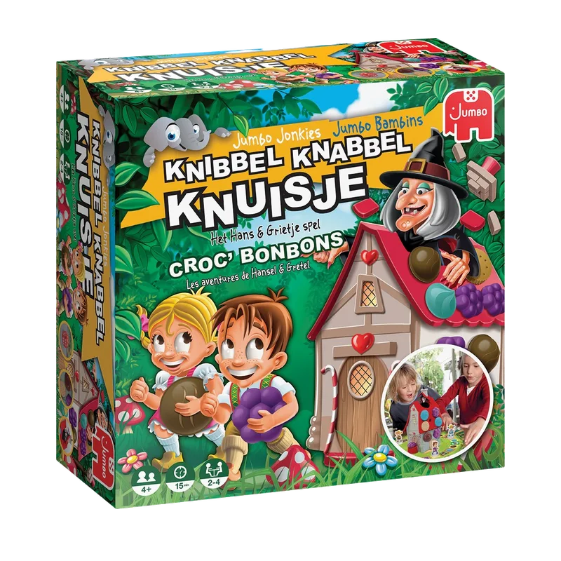 Knibbel Knabbel Knuisje – het Hans en Grietje spel met een heks