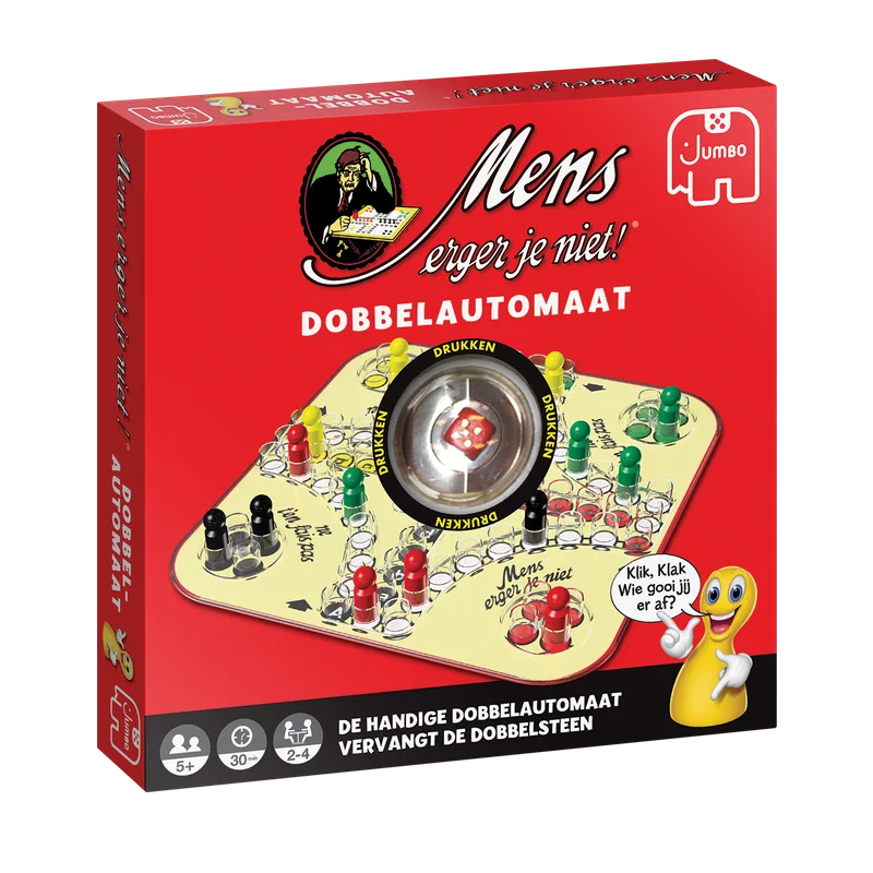 Mens Erger Je Niet! Dobbelautomaat – met dobbelsteen onder een koepel
