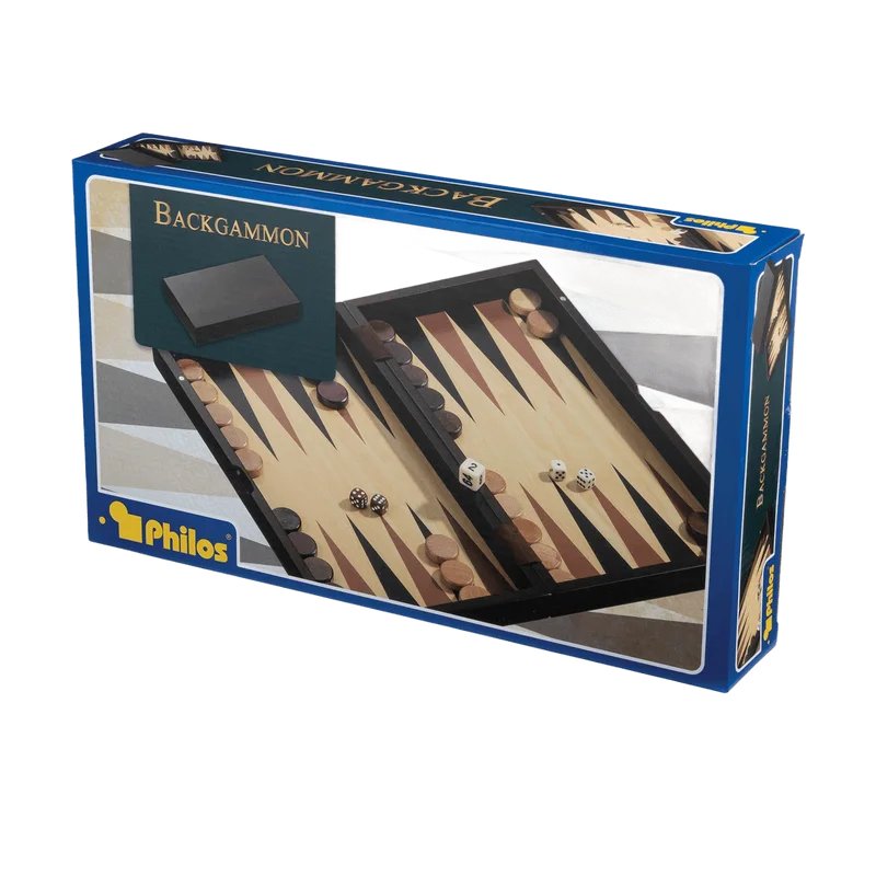 Philos Backgammon Melos – houten koffer met magneetsluiting