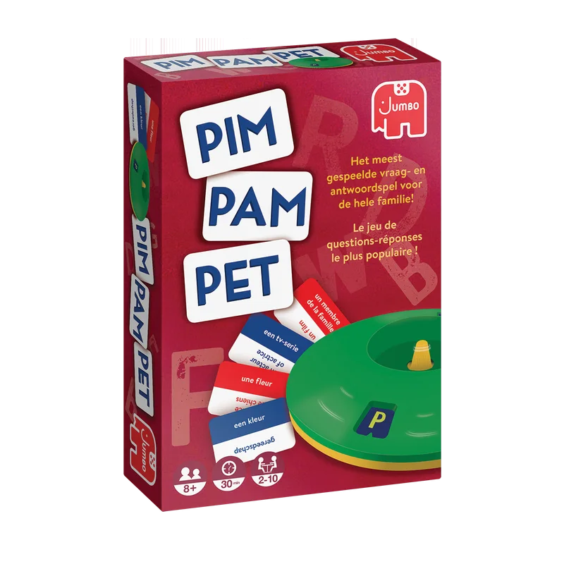 Pim Pam Pet Original – vraag- en antwoordspel voor 2 tot 10 spelers