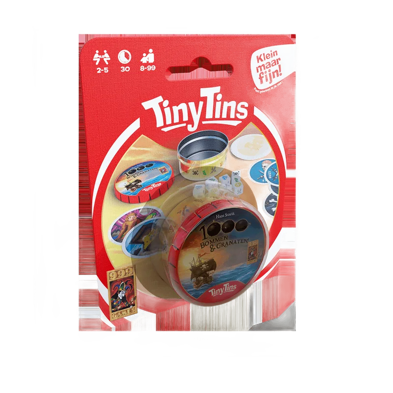 Tiny Tins: 1000 Bommen & Granaten – piratendobbelspel in een blikje
