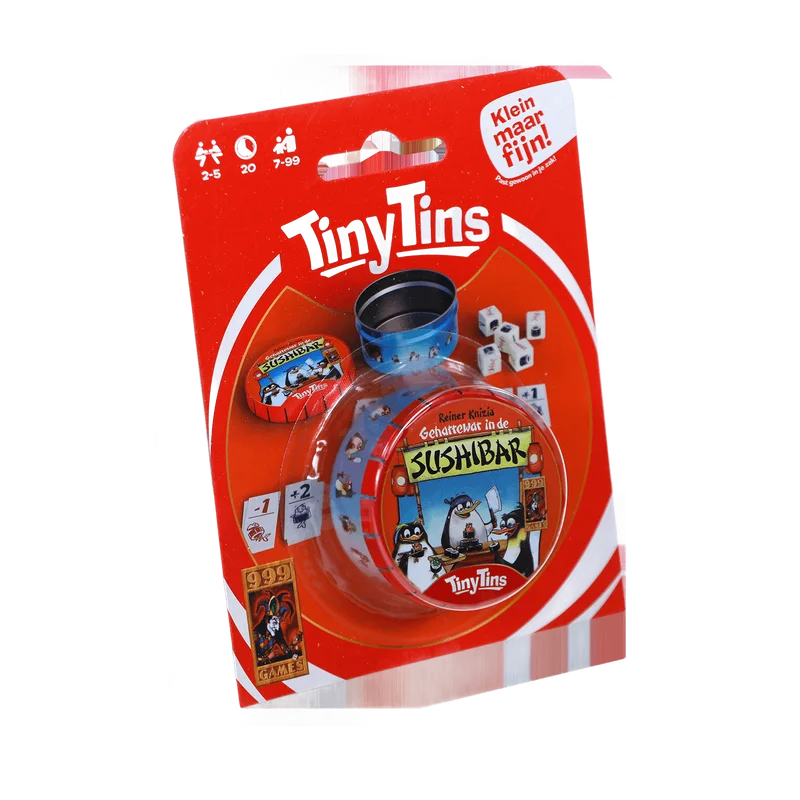 Tiny Tins: Geharrewar in de Sushibar – dobbelspel in een blikje